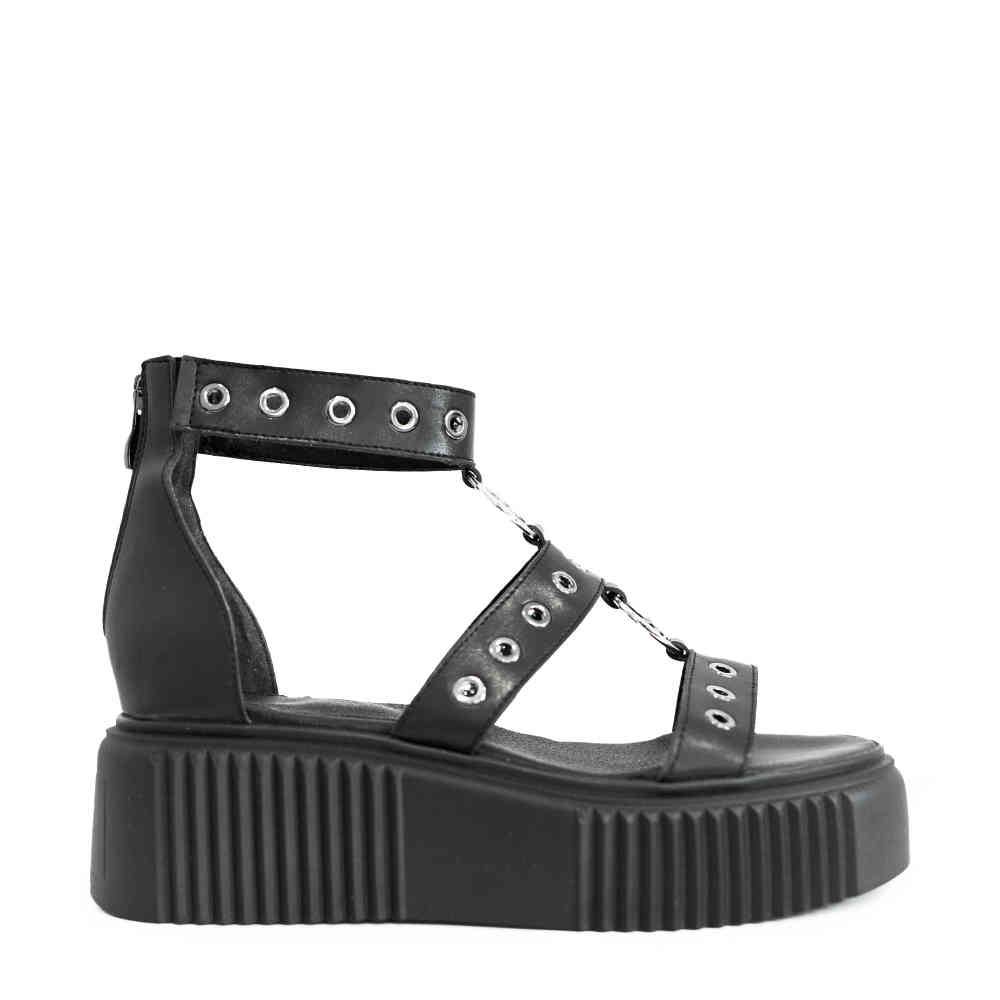 Altercore - Piper Vegan Plateausandalen - Schwarz